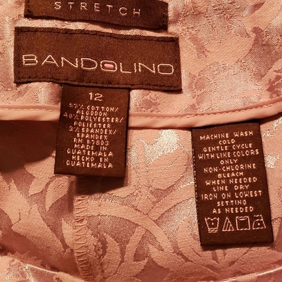 Bandolino Best Pink ( Petal 56) Brocade Dress Pants 12 NWT - Picture 4 of 16